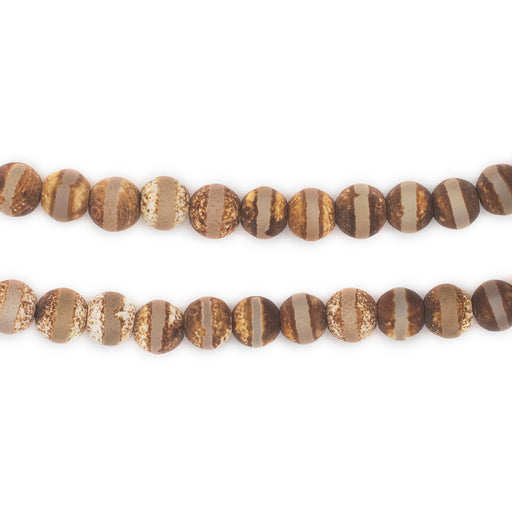 Premium Round Striped Tibetan Agate Beads (6mm) - The Bead Chest