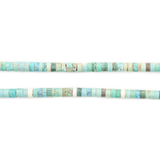 Handmade Beaded Statement Necklace in Turquoise Aqua & White - Turquoise  Textures