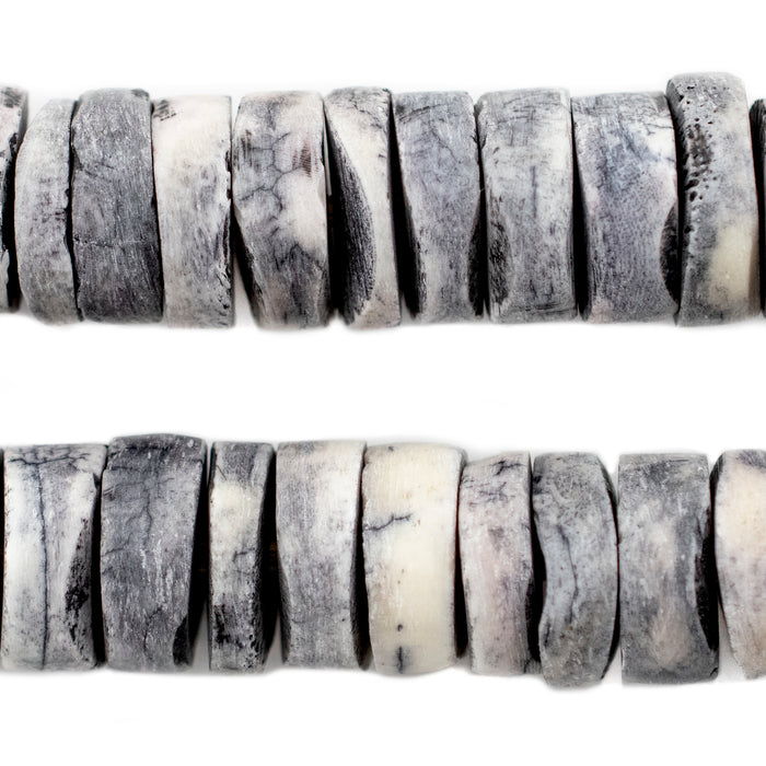 Grey Bone Disk Beads (16-18mm) - The Bead Chest