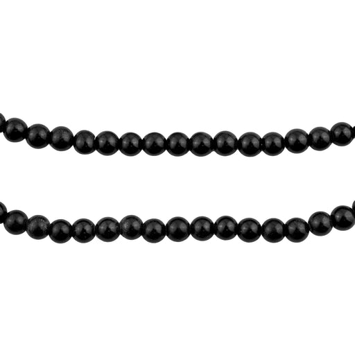 Semi-Polished Round Onyx Beads (4mm) - The Bead Chest