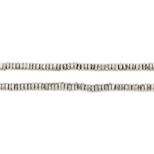 Silver Faceted Square Heishi Beads (2.5mm) - The Bead Chest