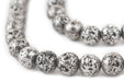Antiqued Silver Electroplated Lava Beads (12mm) - The Bead Chest