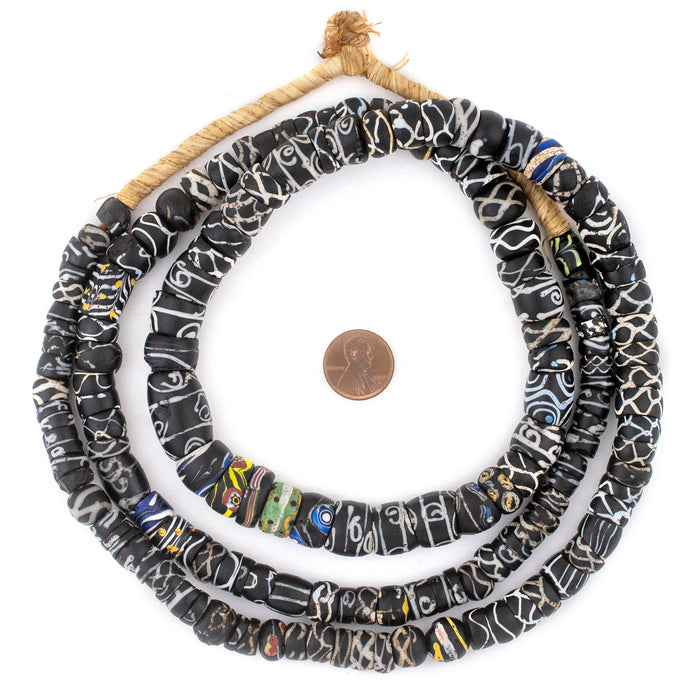 Black & White Antique Venetian Trade Beads #12431 - The Bead Chest