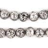 Antiqued Silver Electroplated Lava Beads (12mm)