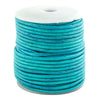3.0mm Turquoise Distressed Round Leather Cord (75ft)