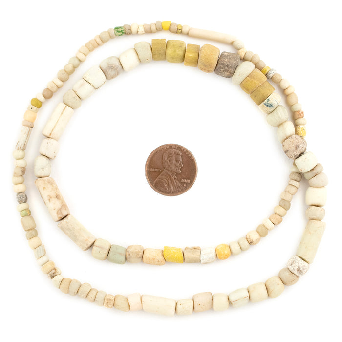 White Ancient Djenne Nila Glass Beads #13476 - The Bead Chest