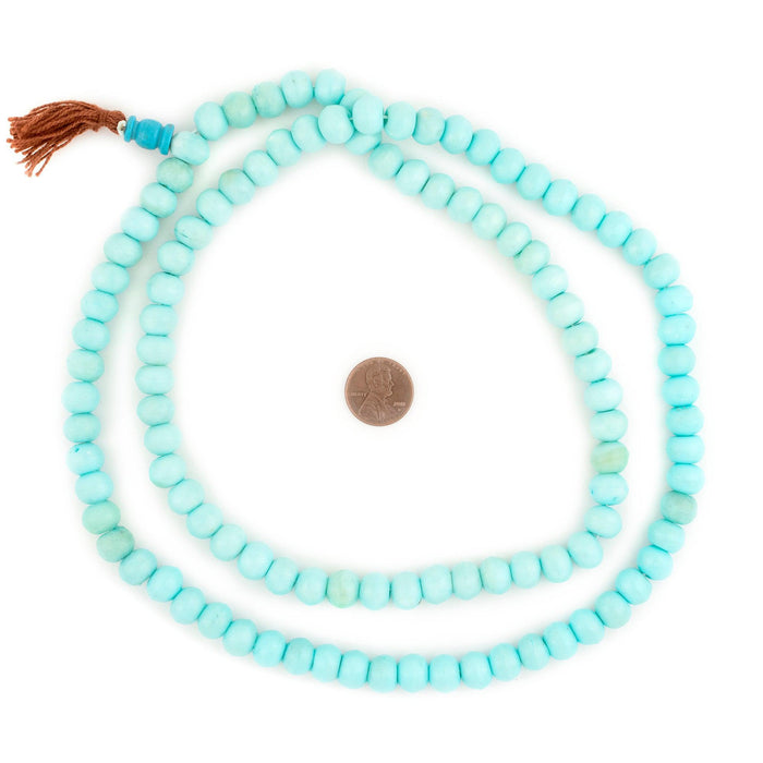 Electric Blue Bone Mala Beads (10mm) - The Bead Chest