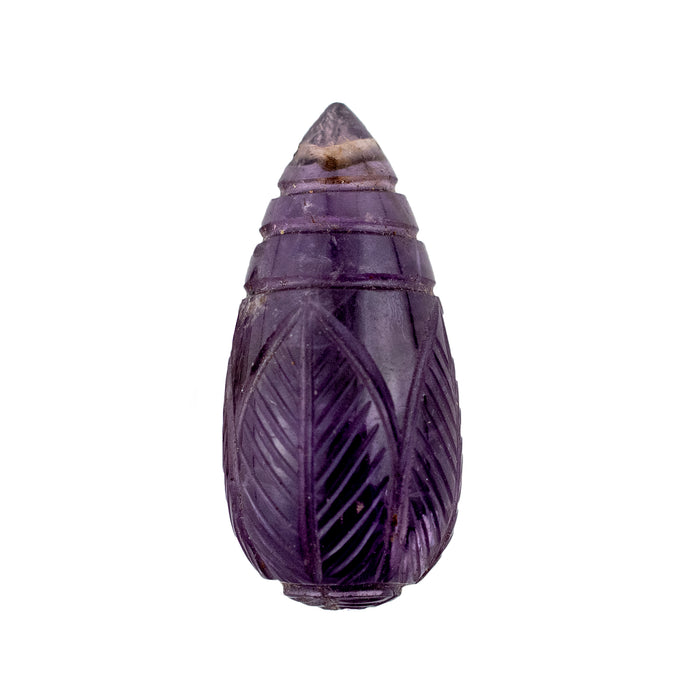 Carved Amethyst Tear Drop Pendant (10-14mm) - The Bead Chest