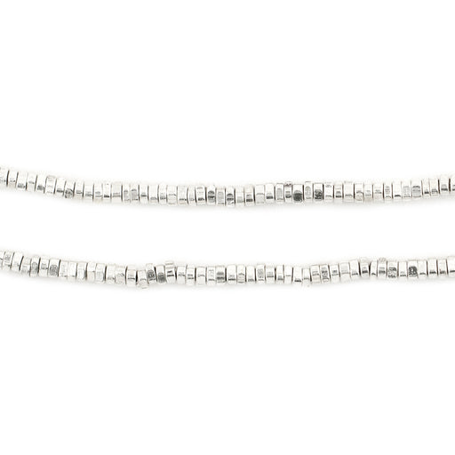 Faceted Shiny Silver Triangle Heishi Beads (2.5mm) - The Bead Chest