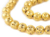 Gold Electroplated Lava Beads (12mm) - The Bead Chest