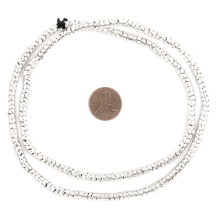 Shiny Silver Interlocking Snake Beads (4.5mm) - The Bead Chest