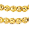 Gold Electroplated Lava Beads (12mm)