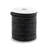 2.0mm Black Distressed Round Leather Cord (75ft)