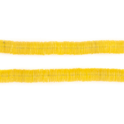 Translucent Yellow Vinyl Phono Record Beads (6mm) - The Bead Chest