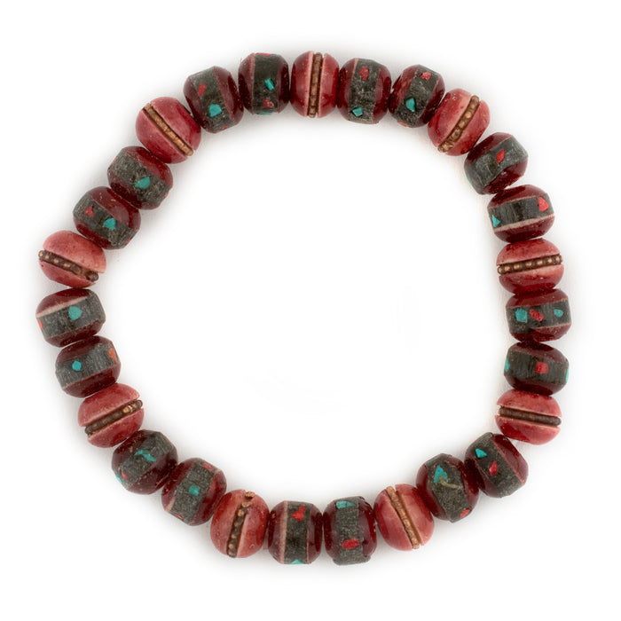 Rustic Red Nepal Mala Bracelet - The Bead Chest