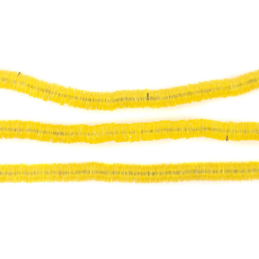 Translucent Yellow Vinyl Phono Record Beads (4mm) - The Bead Chest