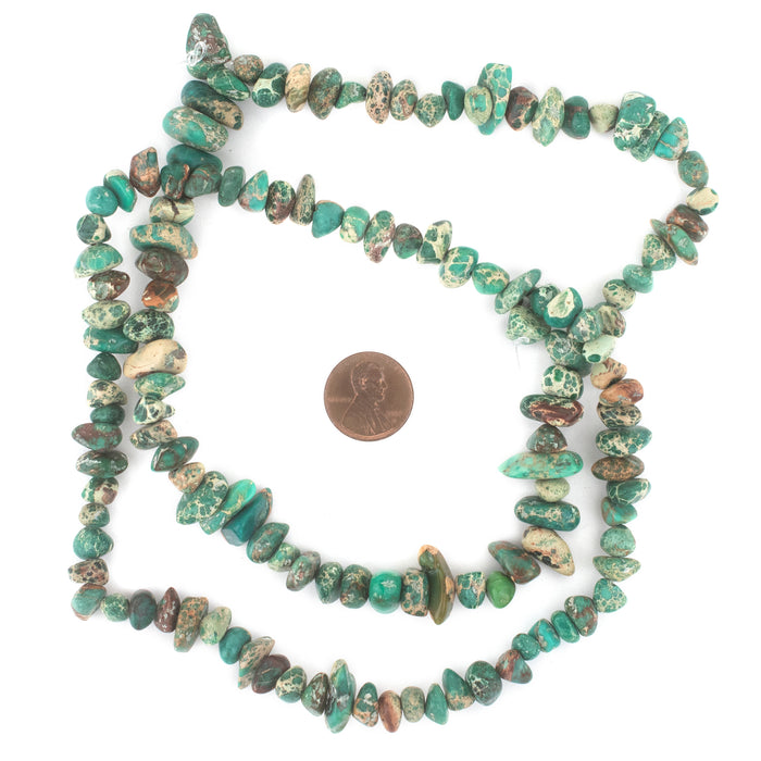 Green Aqua Sea Sediment Jasper Chip Beads - The Bead Chest
