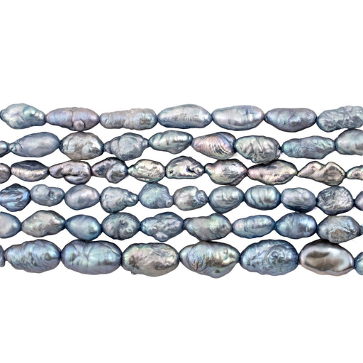 Silver Blue Vintage Japanese Rice Pearl Beads (5mm) - The Bead Chest