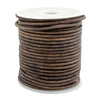 3.0mm Grey Distressed Round Leather Cord (75ft)