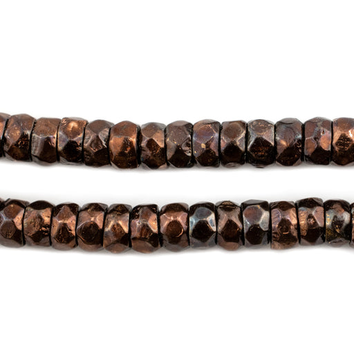 Antique Copper Diamond Cut Cylinder Beads (4x8mm) - The Bead Chest