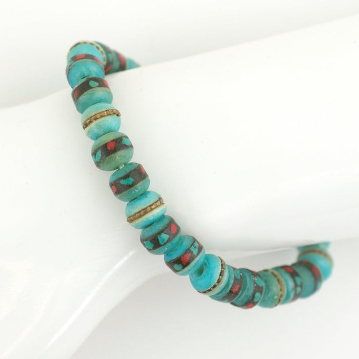 Vintage-Style Turquoise Nepal Mala Bracelet - The Bead Chest