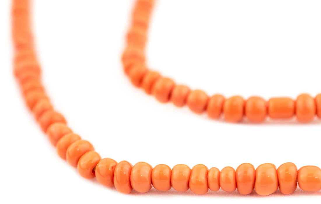 Orange Ghana Glass Seed Beads (4mm) - The Bead Chest