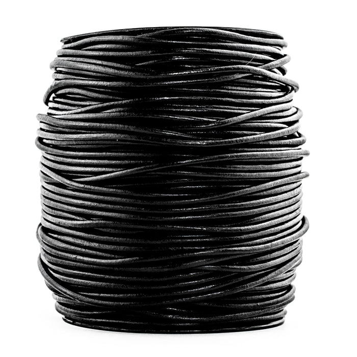 3.0mm Black Round Leather Cord (300ft) - The Bead Chest