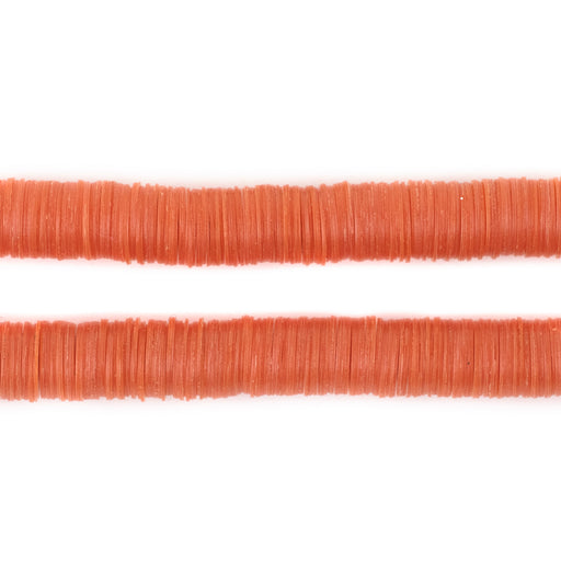 Translucent Orange Vinyl Phono Record Beads (8mm) - The Bead Chest