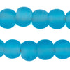 Sky Blue Frosted Sea Glass Beads (16mm)