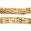 Dark Beige Carved Disk Bone Mala Beads (13mm)