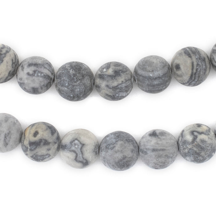 Matte Grey Picasso Jasper Beads (10mm) - The Bead Chest