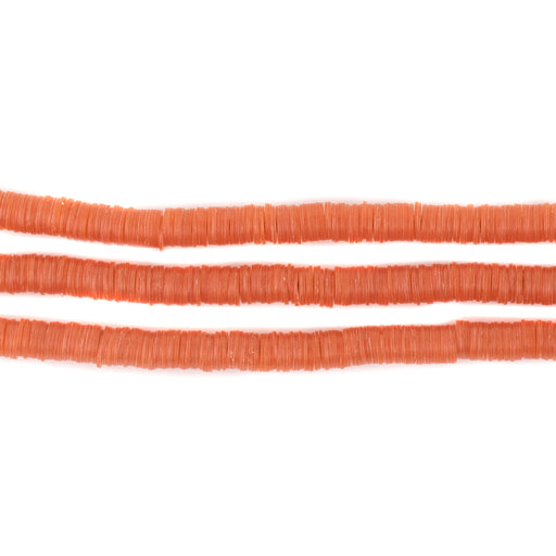 Translucent Orange Vinyl Phono Record Beads (4mm) - The Bead Chest