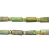 Green Cylindrical Afghan Turquoise Beads (12x6mm)
