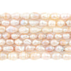 White Irregular Baroque Vintage Japanese Rice Pearl Beads (5-6mm)