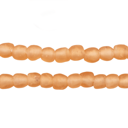 Peach Orange Recycled Glass Beads (7mm) - The Bead Chest