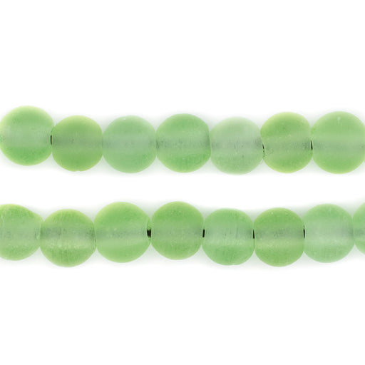 Green Aqua Frosted Sea Glass Beads (9mm) - The Bead Chest
