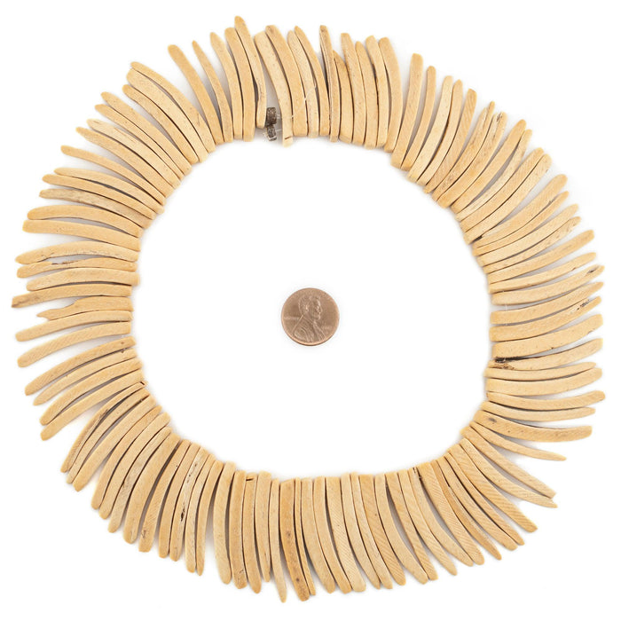 Cream Natural Coconut Stick Beads (4x40mm) - The Bead Chest