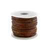 0.8mm Dark Brown Distressed Round Leather Cord (75ft)