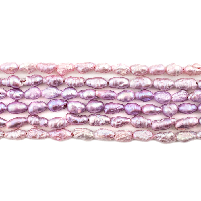 Lilac Purple Vintage Japanese Rice Pearl Beads (5mm) - The Bead Chest