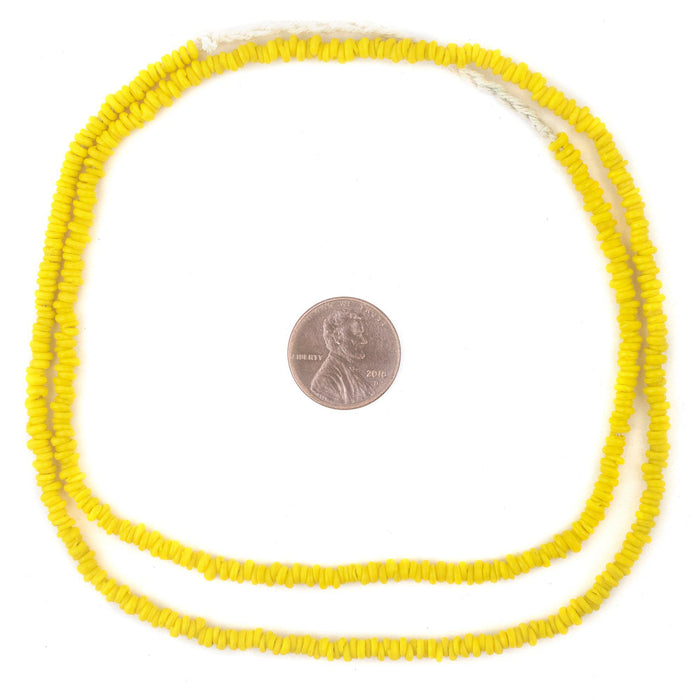 Vibrant Yellow Java Glass Heishi Beads - The Bead Chest