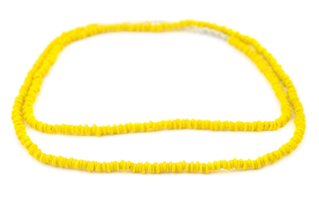 Vibrant Yellow Java Glass Heishi Beads - The Bead Chest