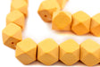 Yellow Diamond Cut Natural wood Beads (20mm) - The Bead Chest