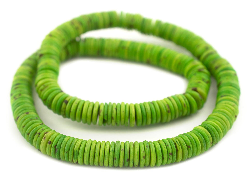 Lime Green Bone Button Beads (12mm) - The Bead Chest