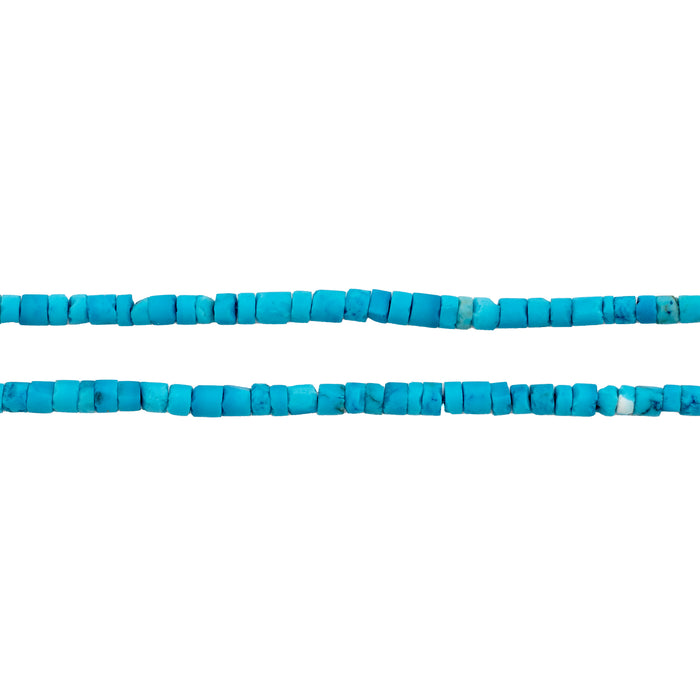 Blue Turquoise Cylinder Beads (2x3mm) - The Bead Chest