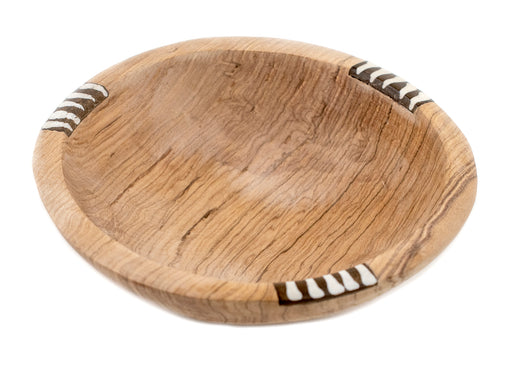 Batik Bone Inlaid Wooden Bowl (Small, 6 Inches) - The Bead Chest