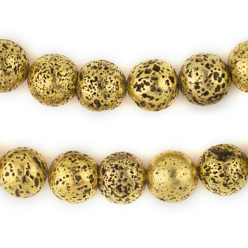 Antiqued Brass Electroplated Lava Beads (12mm) - The Bead Chest