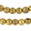 Antiqued Brass Electroplated Lava Beads (12mm)