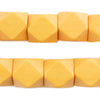 Yellow Diamond Cut Natural Wood Beads (17mm)