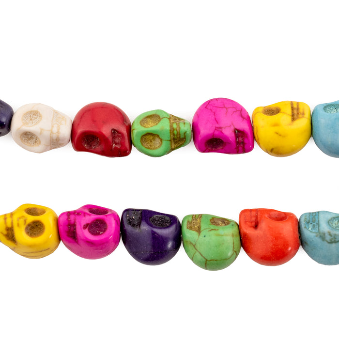 Multicolored Skull Beads (10mm) - The Bead Chest