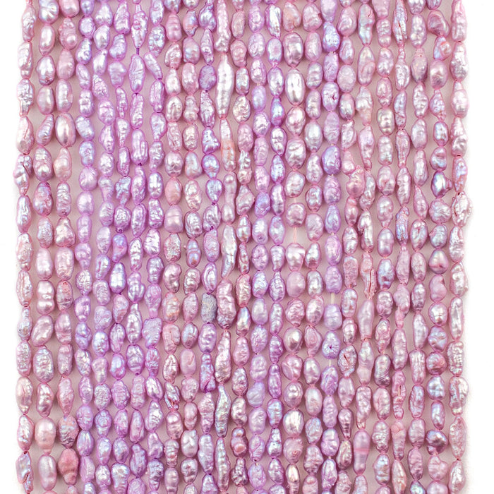 Pastel Purple Vintage Japanese Rice Pearl Beads (3mm) - The Bead Chest